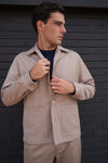 Twill Wool & Cotton Unlined Shirt-Jacket