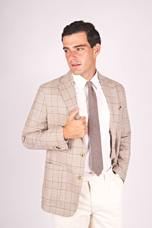 Unlined Single-Breasted Wool, Cashmere & Silk Jacket