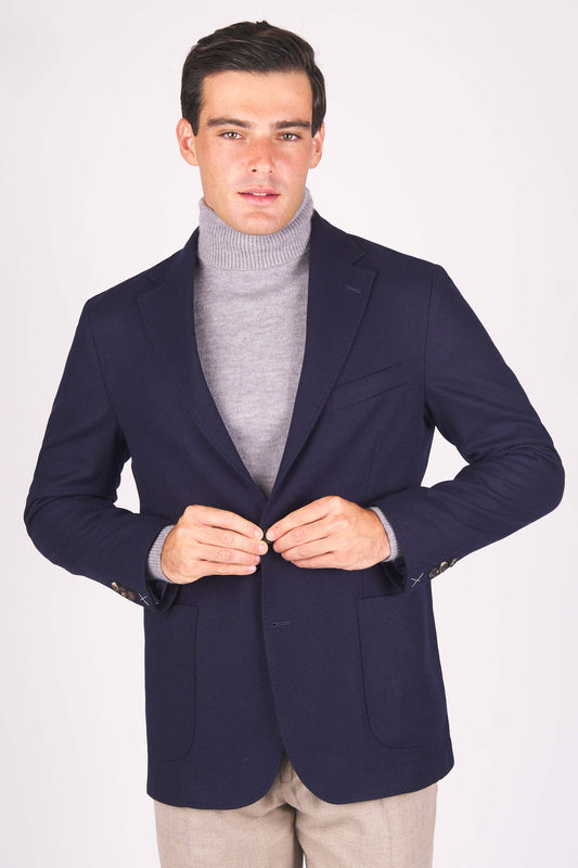 Unlined Wool & Cashmere Singlebreasted Jacket