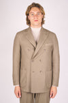 Unlined double-breasted wool blazer