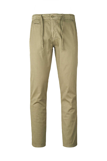 Stretch Cotton Drawstring Chino Trousers