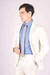 Stonewashed Melange Jersey Cotton Unlined Jacket