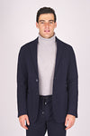 Stonewashed Melange Jersey Cotton Unlined Jacket