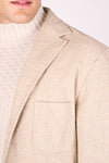 Stonewashed Melange Jersey Cotton Unlined Jacket