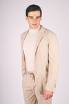 Stonewashed Melange Jersey Cotton Unlined Jacket