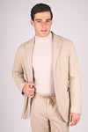 Stonewashed Melange Jersey Cotton Unlined Jacket