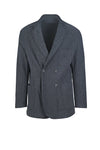 Unlined and Unstructured Double-Breasted Herringbone Jacket