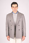 Unlined Double-Breasted Pinstripe Wool Jacket