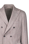 Unlined Double-Breasted Pinstripe Wool Jacket