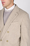 Unlined and Unstructured Double-Breasted Corduroy Jacket