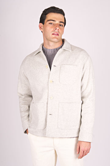 Herringbone Alpaca Blend Shirt-Jacket