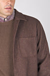 Herringbone Wool-Blend Chore Jacket with Knickerbocker Yarn