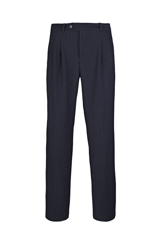 Double Pleated Wide-Fit Straight Trousers