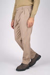 Pantaloni doppia pince in lana e cotone twill