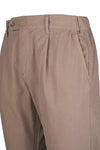 Stretch Cotton Twill Chino Pants with Pleats