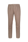 Stretch Cotton Twill Chino Pants with Pleats