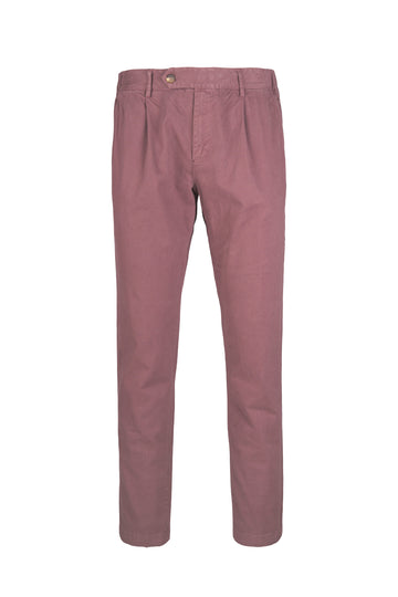 Pantaloni chino in twill di cotone elasticizzato con pince