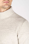 High-Neck Wool-Blend Intarsio Knit Sweater