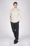 High-Neck Wool-Blend Intarsio Knit Sweater