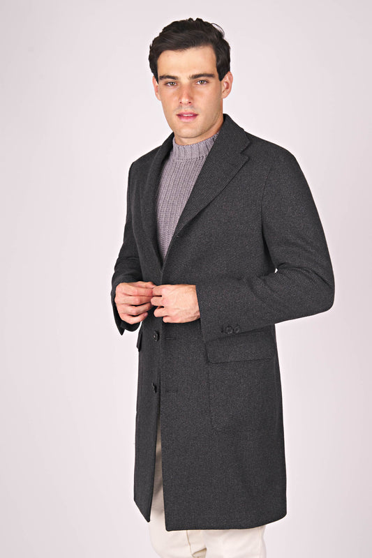 Unlined Singlebreasted Pure Cashmere Wool Coat