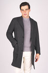 Cappotto monopetto sfoderato in pura lana cashmere