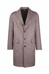 Unlined Herringbone Pure Cashmere Coat