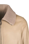 Nubuck Leather Trucker Jacket with Shearling Lining