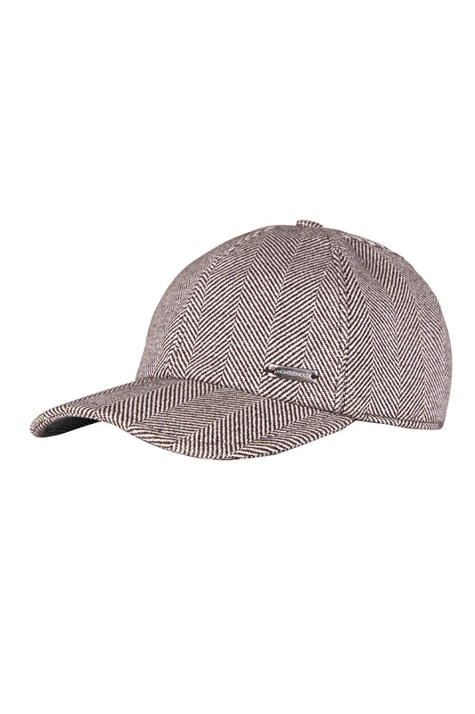 Cashmere Wool Herringbone Baseball Cap