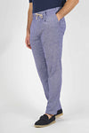 Cotton & Linen Chevron Weave Drawstring Trousers