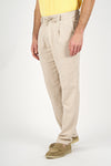 Cotton & Linen Chevron Weave Drawstring Trousers