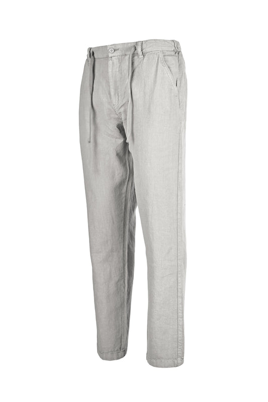 Pantaloni in lino e cotone con coulisse