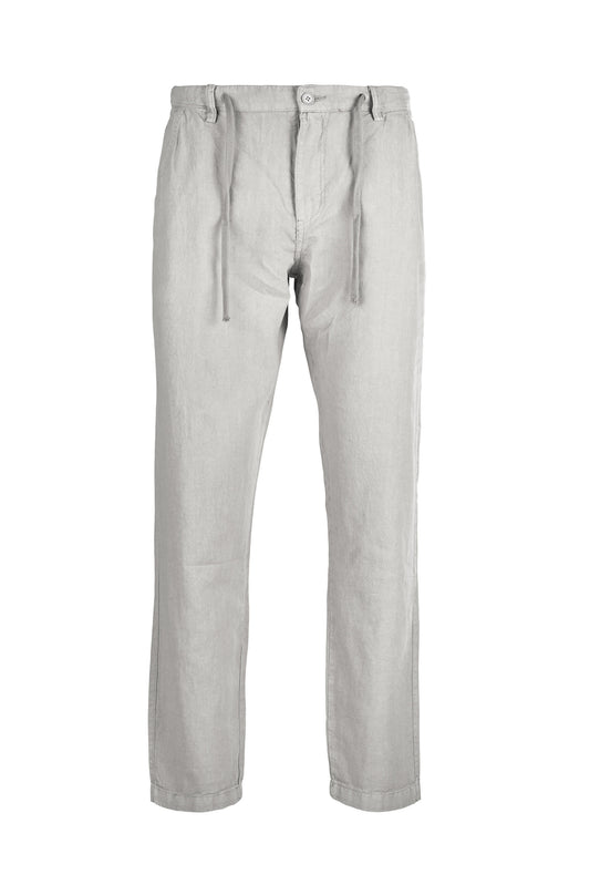 Linen & Cotton Trousers With Drawstring