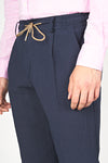 Pantaloni con coulisse in cotone e lino