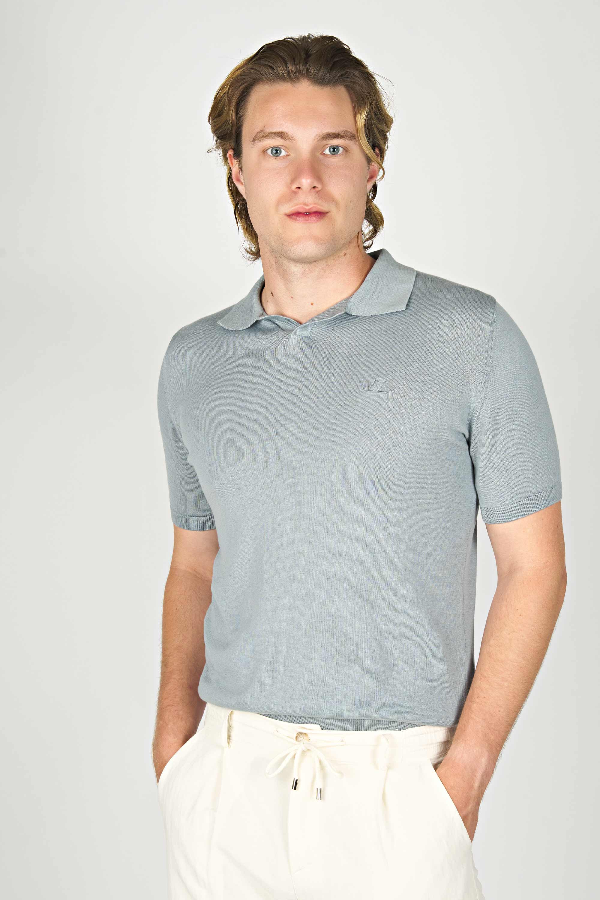 Buttonless polo shirt online